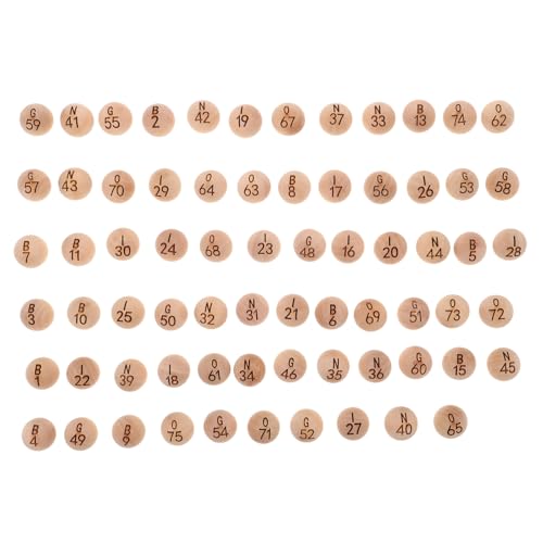 HONMEET 75-teiliges Holz Bingo-Kugel Set