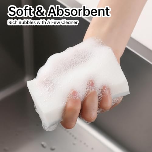 Image of JOYMOOP Textured Clean Sponges, Dual-Sided Non-Scratch Soft Scrub Dish Sponge, Safe for Non-Stick Cookware, Kitchen and Household Cleaning, 36 Pack [Grey & White]