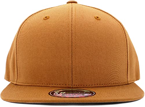Image of KBETHOS Classic Snapback Hat Blank Cap Underbrim Cotton Wool Blend Flat Visor Adjustable Unisex