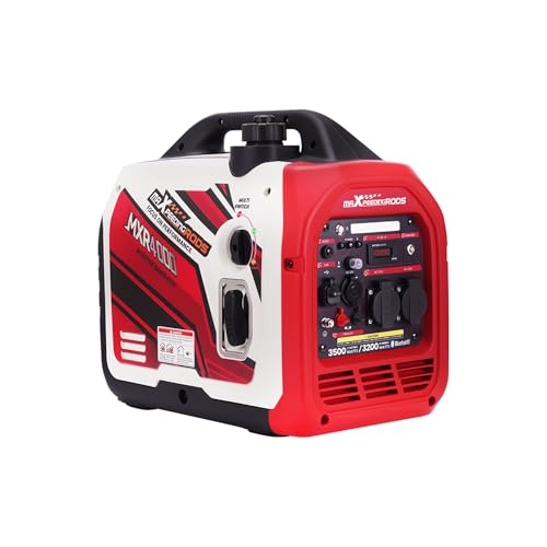 maXpeedingrods Stroomgenerator, inverter, 3500 W, benzinegenerator, met gegevensbewaking via Bluetooth®-app, geschikt voor camper, outdoor camping, back-up voor thuis