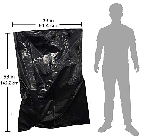 Reli. Prograde Contractor Trash Bags 55 Gallon (20 Bags W/ Ties) Black 55 Gallon Trash Bags Heavy Duty, Garbage Bags / Construction Bags (2 Mil) (55 Gallon - 60 Gallon), Black #TOP1