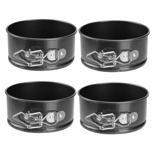 Ciieeo 4pcs Mini Cake Pan Set Nonstick Leakproof Cheesecake Molds for Baking Mini Pies Quiches and Smash Cakes Versatile Kitchen Essential for Easy Cleanup