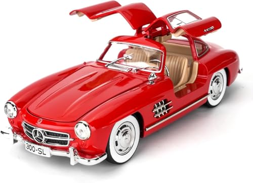 Image of BlackZone 1:24 Scale 1955 Mercedes-Benz 300sl Vintage Model Toy Car with Sound and Light Function, Children's Toy Model Car with Pullback Function, Collector's Quality (1:24 Red)
