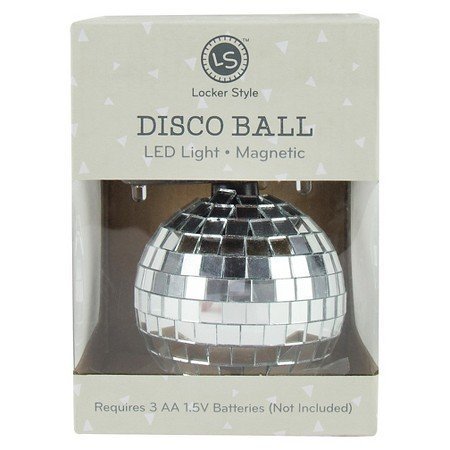 Silver Disco Ball, LED Light, Magnetic