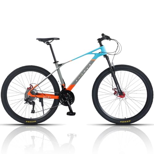 CUIOT マウンテンバイク クロスバイク 26インチ MTB 27段変速自転車 軽量マグネシウム合金フレーム 内部配線 ディスクブレーキ ロック可能なサスペンションフォーク 泥よけ、空気入れ、ワイヤ錠のプレゼント付き 荒野越え 通勤 通学 身長 155-