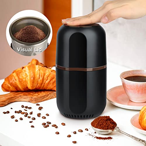 Elektrische Kaffeemühle, Kaffeebohnenmühle Elektrisch mit Edelstahlklingen, 30000rpm Leistungsstarker Motor, 120g… – Bild 5