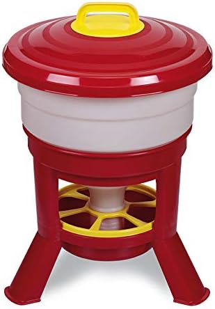 Tolva Gallinas silo Premium 30 L - Comedero con Patas para Gallinas - Tolva de Gran Capacidad para Aves de Corral Fabricada en plástico Resistente a la Intemperie