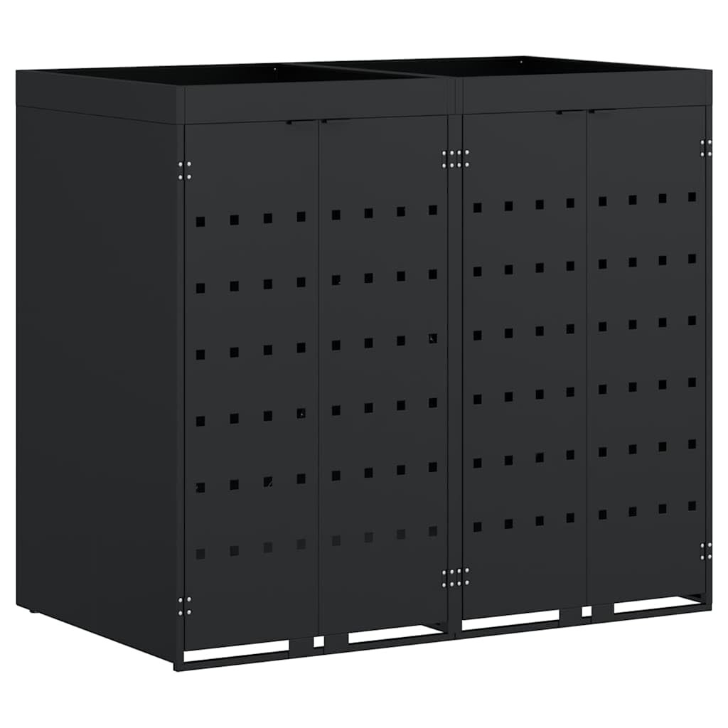 Genérico Almacenamiento de Cubos Wheelie para 2 Cubos Negro,Casa y jardín,Productos del hogar,Accesorios para contenedores de residuos,Soportes para contenedores de residuos-3394738