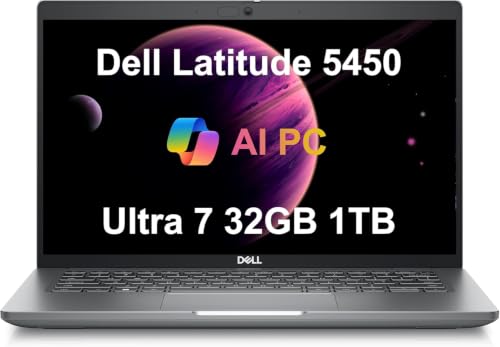 Image of Dell Latitude 5450 Business Laptop (14 inch FHD, Intel 12-Core Ultra 7 155U, 32GB DDR5 RAM, 1TB SSD), Backlit KB, 1080p Webcam, 2X Thunderbolt 4, Ethernet, HDMI, Win 11 Pro (Renewed)