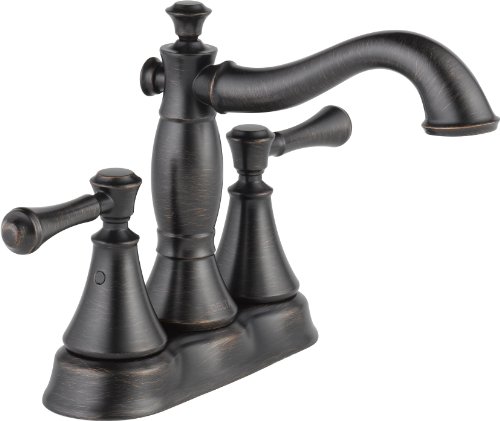 Delta Faucet Cassidy Bronze Bathroom Faucet, Centerset Bathroom Faucet, Bathroom Sink Faucet, Metal Drain Assembly, Venetian Bronze 2597LF-RBMPU