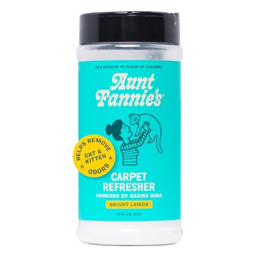 Aunt Fannie's Cat Carpet Refresher, Odor Neutralizing Powder for Homes with Cats, Kittens and Other Pets, Bright Lemon Scent, 16 Ounce (Pack of 1)