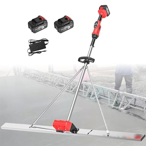 Kit Vibratorio de Regla de Hormigón Eléctrica, Regla de Nivelación de Superficie de Hormigón, Funciona con Batería, Regla alisadora de superficies de hormigón eléctrica inalámbrica ,1.5m-2Battery