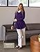 Popana Long Sleeve Tunic Top Shirts Women, Flowy Dressy Loose Fit Tops Womens Tunics Tees Long Sleeve Shirt for Leggings Eggplant