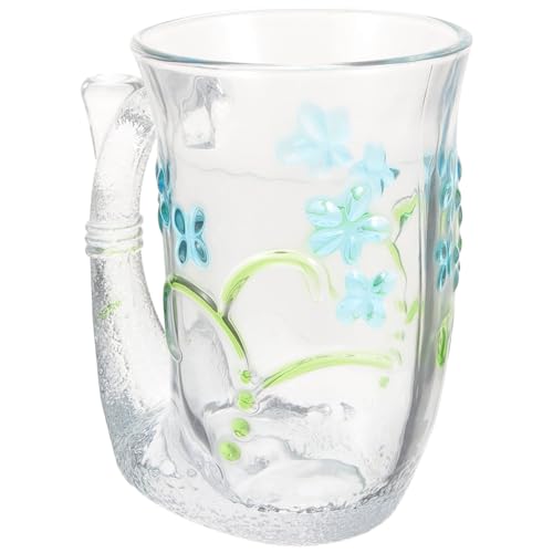 PRETYZOOM Mug Sirène En Verre 300 Ml Poignée, Tasse Sirène Bleu Pour Thé Parfumé Et Lait, Multifonctionnel Pour Maison Et Bureau, Mug Décoratif Et Pratique