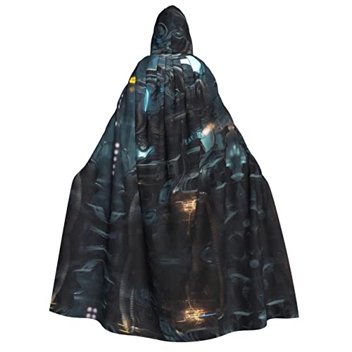 SamLng Future Robot - Abrigo con capucha - Disfraz de juego de rol para mujeres y hombres adultos - Perfecto para Halloween, carnaval de Pascua y fiestas
