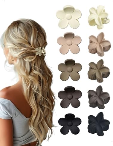 10 piezas 4 cm 2 estilos Flor Pequeña pinza para el pelo, pinza p...