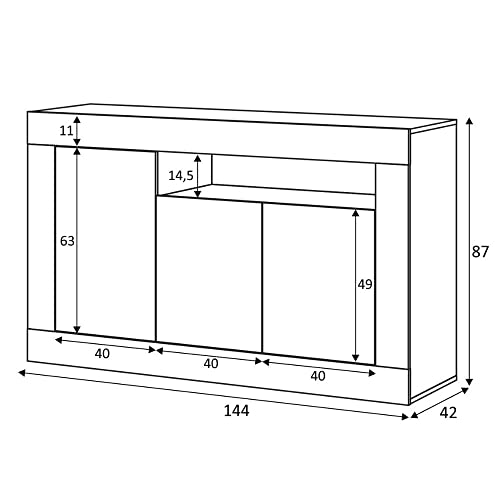 Mobelcenter-Mueble-Aparador-Baltik-3-Puertas-1-Hueco-Buffet-Moderno-Armario-Auxiliar-Comedor-Color-Blanco-Artik-y-Roble-Nodi-Medidas-Ancho-144-cm-x-Fondo-42-cm-x-Alto-87-cm-1319 Mobelcenter-Mueble-Aparador-Baltik-3-Puertas-1-Hueco-Buffet-Moderno-Armario-Auxiliar-Comedor-Color-Blanco-Artik-y-Roble-Nodi-Medidas-Ancho-144-cm-x-Fondo-42-cm-x-Alto-87-cm-1319