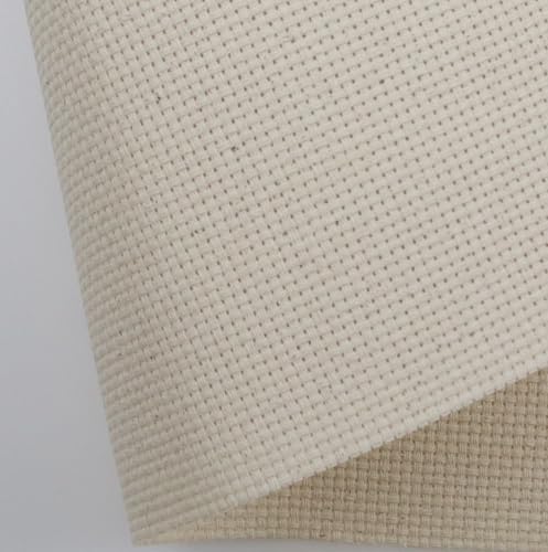 Image of KCS 59 inch x 1 Yard (93cmx149cm) 11ct Counted Cotton Aida Cloth Cross Stitch Fabric (Ecru)