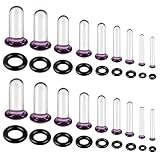 WINSENET 18Pcs Glass Ear Stretching Kit 1.6-7mm Plugs for Ears Gauges with O-Rings Single Flare Glass Gauge Stretching Kit Ear Expander Body Piercing Jewelry for Women Men