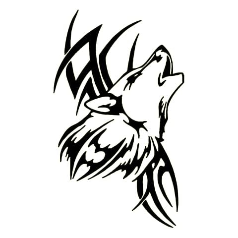 ihreesy Car Hood Stickers,PVC Wolf Head Graphics Sticker Self-adhesive Car Bonnet Decor Decal Universal Car Hood Sticker Car Body Decoration Accessories,Black Cover