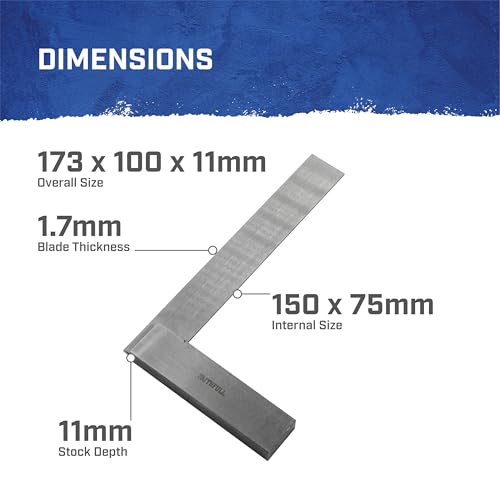 Faithfull Engineers Steel Try Square 150mm (6in) – Precision Ground, Hardened Steel Blade, Accurate Marking, Measuring & Layout Tool for Metalworking & Woodworking 2 Faithfull Engineers Steel Try Square 150mm (6in) – Precision Ground, Hardened Steel Blade, Accurate Marking, Measuring & Layout Tool for Metalworking & Woodworking - Image 2
