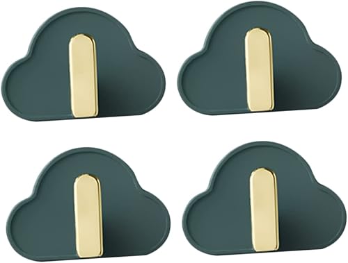OKUMEYR 4 ganchos de plástico resistentes para chaquetas, percheros, ganchos para llaves resistentes para pared, decoración de pared, sala de estar,