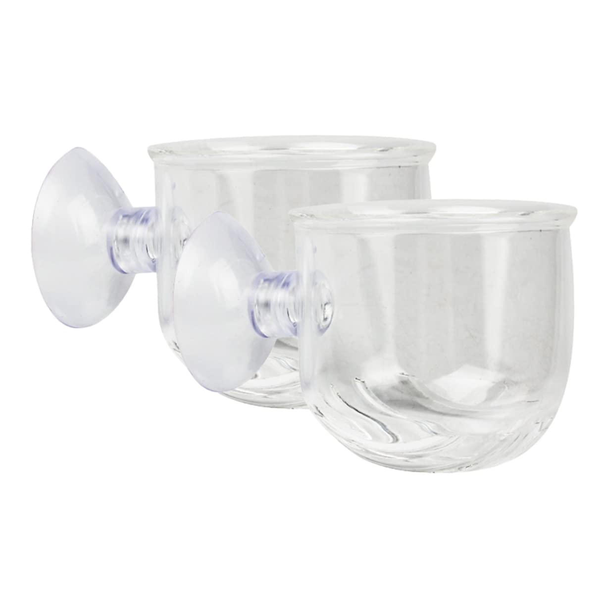 PRETYZOOM Alimentador De Peces Suministros Acuáticos Taza De Alimentación De Vidrio Equipo De Acuario Transparente Productos Acuáticos De Tanque Súper 4 Uds