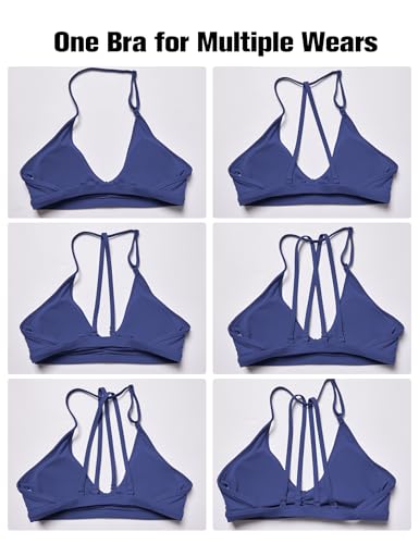 Image of YEOREO CoreFlex Workout Sports Bras for Women Padded Strappy Open Back Gym Bra Light Impact Criss Cross Yoga Crop Top