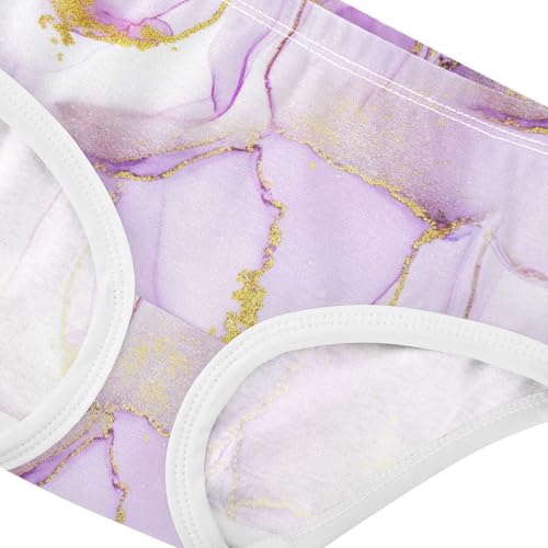 Joisal Pattern Toddler Underwear Floral 2t Cotton Little Girl Panties Lavender Purple White Gold Briefs Underpants4