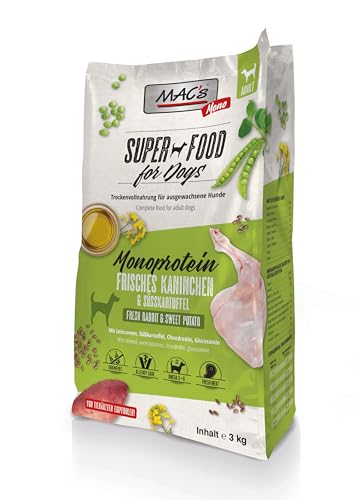 Mac's Dog Trockenfutter für Hunde, Monoprothese, Hasengeschmack und Bonit, 3 kg