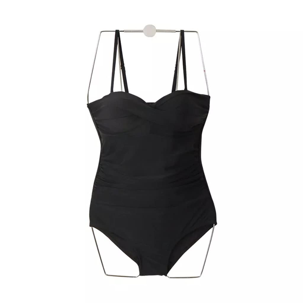 Maillot de bain rembourré push-up une pièce noir galbant pour femme