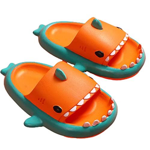 YFGEYS Kinder Badelatschen Mädchen Sommer Flache Hausschuhe rutschfest Duschschuhe Dusch-& Slipper Sandalen Leicht Anti-Rutsch Badeschlappen Eva Dusch Badeschuhe,Orange,210CM Cover