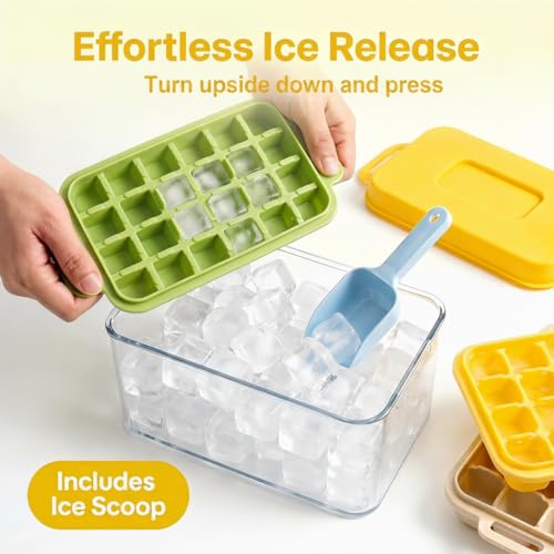 Juego de 3 bandejas apilables para hielo con tapa miniatura 4