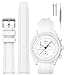 Produktbild Armband für MoonSwatch Uhr, Gebogenes Silikon-Ersatzarmband für Omega X Swatch Speedmaster Moonswatch Uhr 20mm, Weiches Swatch Omega Armband für Männer und Frauen (Weiß)