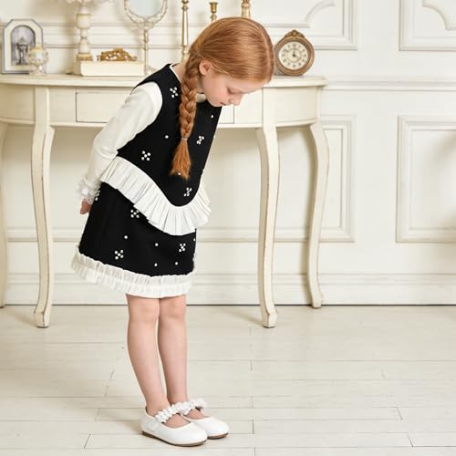Image of GINFIVE Toddler Girls Dress Shoes Little Girls Mary Janes Ballerina Flats Shoes Toddler
