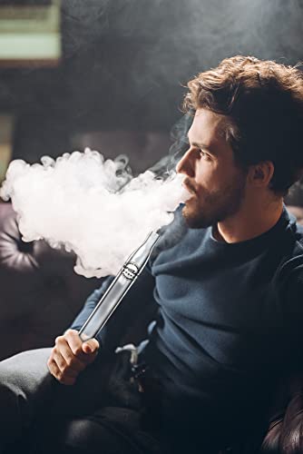 DFESKAH Shisha Schlauch mit Mundstück Glas, Wasserpfeife Glasmundstück Set mit 150cm Schwarz Matt Silikonschlauch… – Bild 7