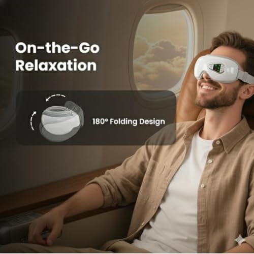 Image of Full Body Wireless Neck Massager with Heat vibrating machine with bluetooth music rechargeable (Eye Massager)