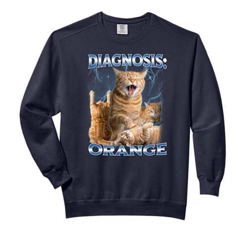 Diagnosis Orange Tabby Cat Energy Funny Comfort Colors Adult Sweatshirt