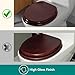 Toilet Seat, Solid Wood, Rubber Wood, High Gloss Finish, Mahogany Red, PIKLiDS (Round)