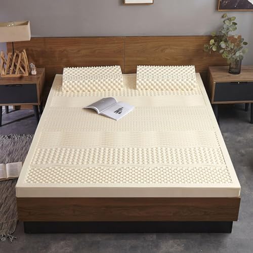 Eco-Friendly Natural Latex Mattress Topper, 3-Inch Firm 7-Zone Design for Pressure Relief & Support, Ultimate Comfort & Durability, Sleepers