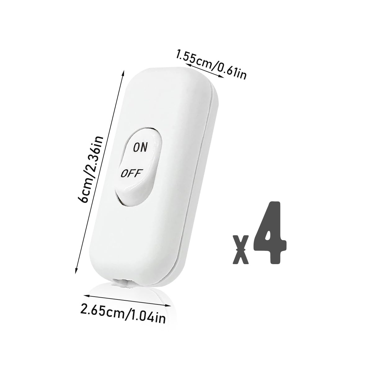 Lot De 2 Interrupteurs à Cordon AC 250V 6A - Interrupteur Marche/Arrêt DPST Pour Lampe De Bureau
