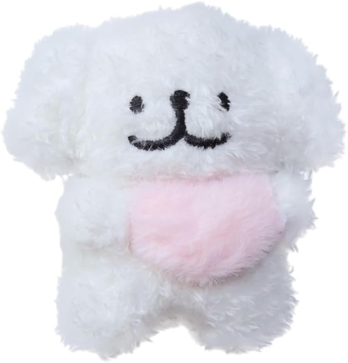 SGVAHY Furry Case for AirPods 3, Funny Cute 3D Cartoon Plush Design White Puppy Apron Bear Soft Warm Fluffy Cover Keychain Anti-Fall Protective Case