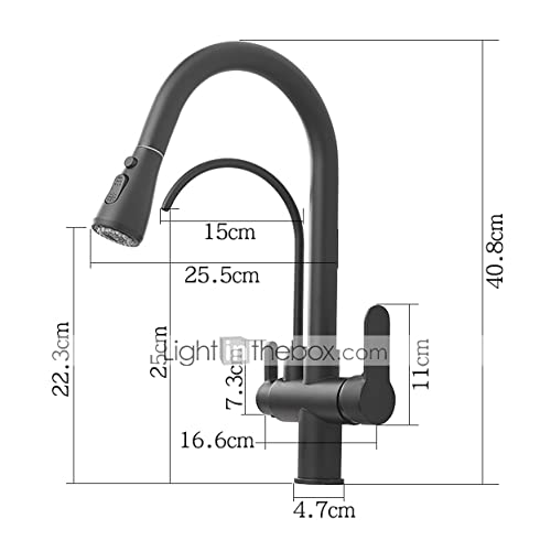 Deck Mounted Black Kitchen Faucets Pull Out Adjustable Cold And Hot Water Filter Tap For Kitchen Three Ways Sink Mixer Kitchen Faucet Brass #TOP3