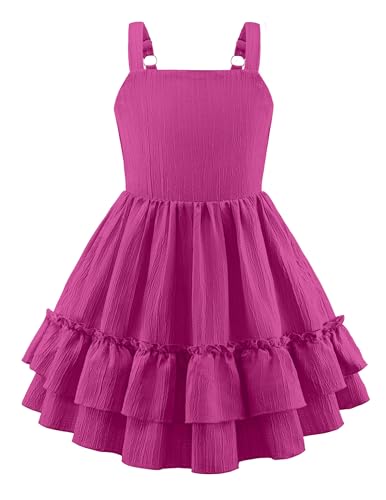 Image of Arshiner Girls Cami Summer Dress Boho Sleeveless Casual Sundress with Pockets for 4-12 Y