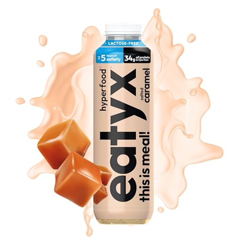 eatyx Complete Meal Drink Caramelo | 6 x 500 ml | Batido Sustitutivo de Comida Líquida | Con 23 Vitaminas y Minerales | Sin Gluten | Sin Lactosa | Sin Azúcares Añadidos | Sin Conservantes