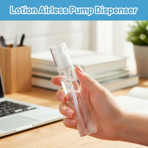 Travel Pump Bottles for Toiletries, 9 Pack Mini Travels Bottles with Airless Pumps, Clear Refillable Empty Travels Bottless for Toiletries, 5ml 10ml 15ml - Image 5
