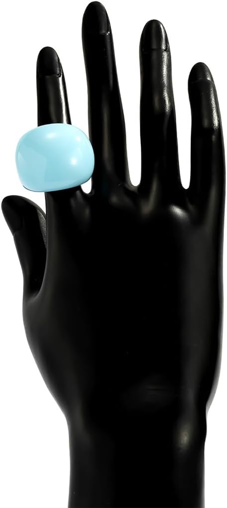 Rrdaily Chunky Acrylic Wide Band Rings for Women, Exaggerated Large Plastic Resin Knuckle Statement Rings Thick Big Finger Jewelry Accessories Gifts - Image 7