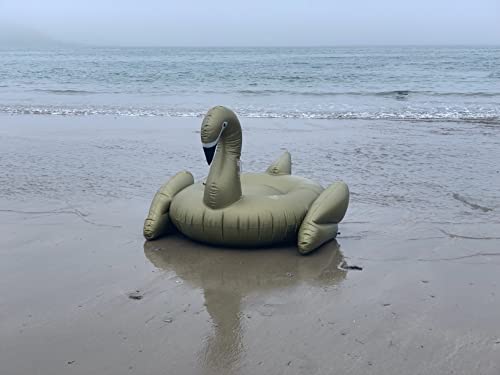 Giant Swan Inflatable Lianshi Swim Inflatable Swimming Pool Toy Summer Good Mouth Swan (Gold) #TOP4