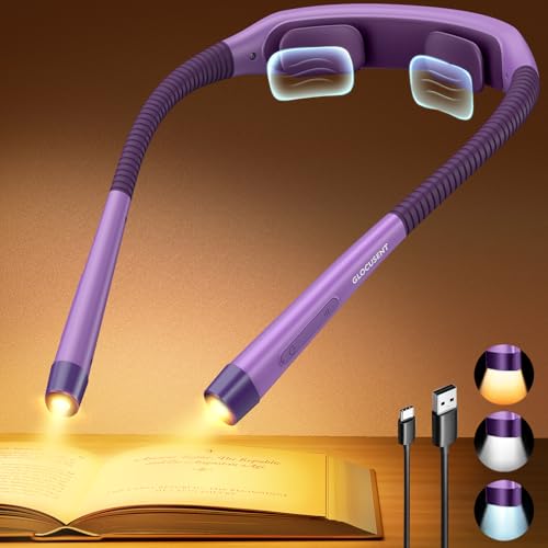 Image of Glocusent Neck Light with Timer, 100 Hours Book Light for Bedtime Reading