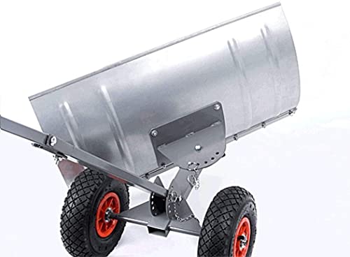 Łopata do śniegu z kołami Heavy Duty Rolling Pług Śniegu Łopata Pusher, Ręczna ciężarówka śnieżna z przedłużeniem stalowym uchwytem regulowanym, wydajna z dużym pługiem do śniegu